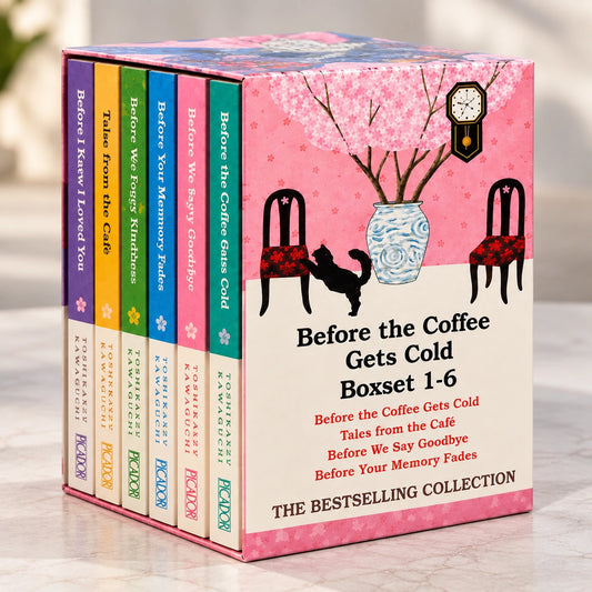 Before the Coffee Gets Cold Box Set 1-6 side view with book spines