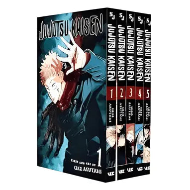 Dark fantasy manga collection featuring Jujutsu Kaisen and Tokyo Ghoul:re with a framed poster included.