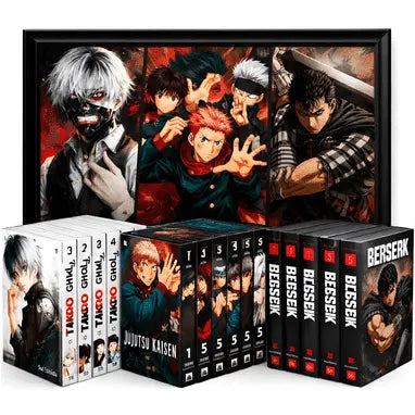 Jujutsu Kaisen and Tokyo Ghoul:re collector bundle with manga books, premium presentation, and included poster artwork.