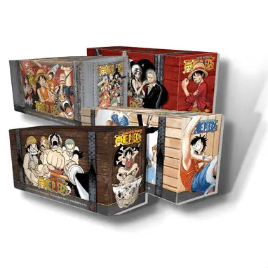 One Piece manga Volumes 1–90 hardcover collection featuring the Straw Hat Pirates and Eiichiro Oda artwork.