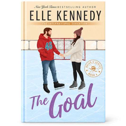 The Goal by Elle Kennedy book front cover featuring a hockey player and woman skating on ice