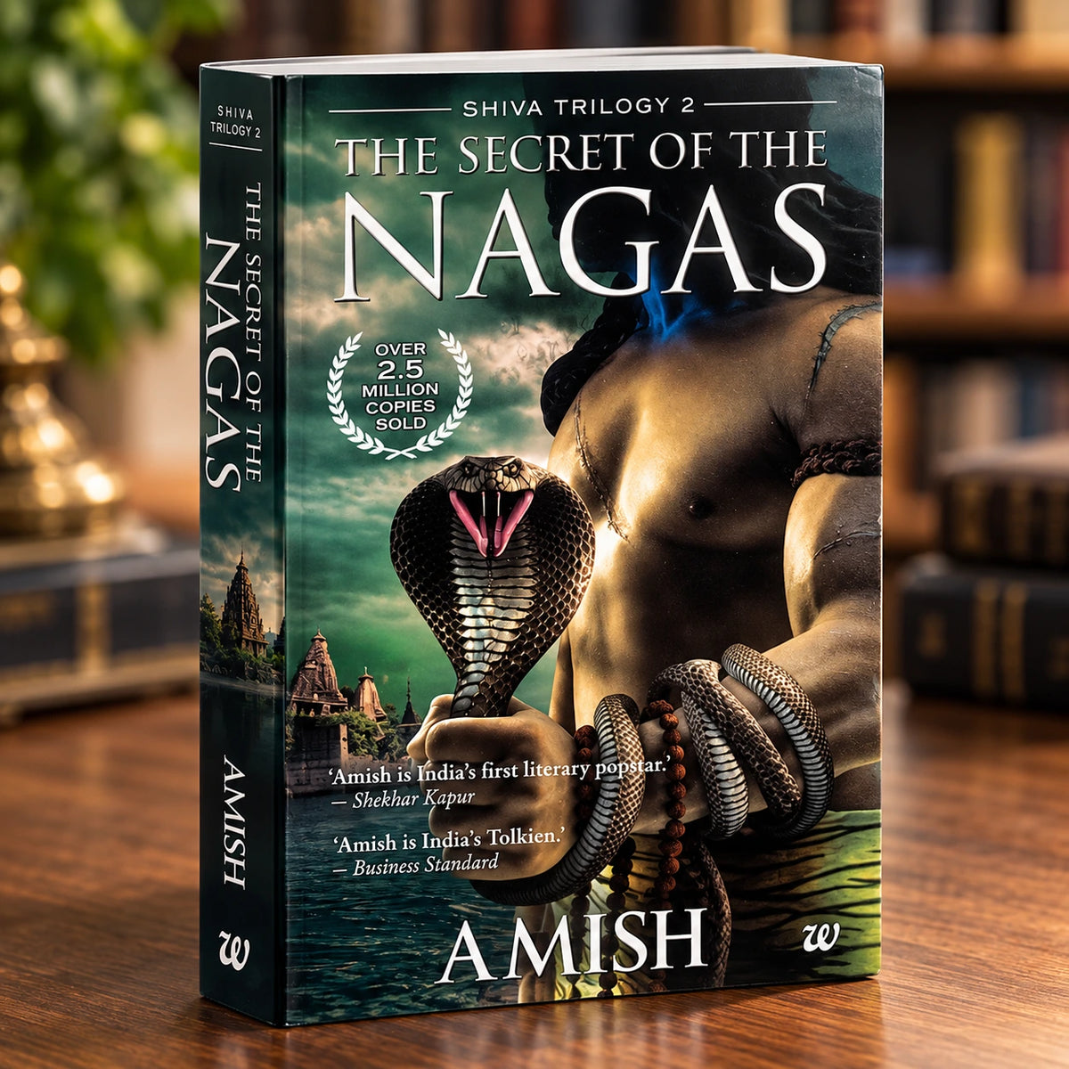 Amish Tripathi’s The Secret of the Nagas paperback book from the Shiva Trilogy featuring mythological artwork